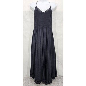 Urban Outfitters Cooperative Midi Dress 6 Black Open Back Sleeveless Cottagecore